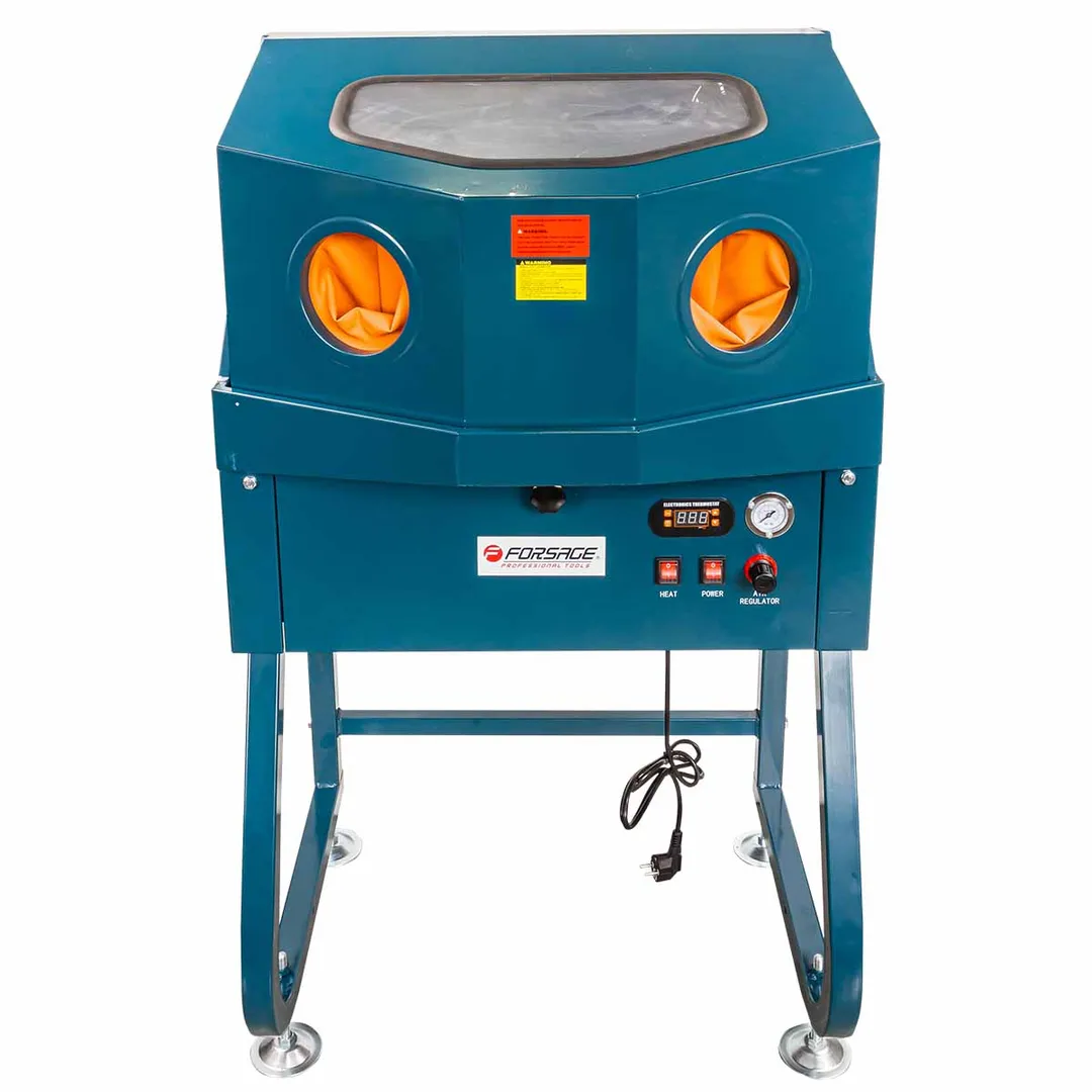 Мойка для деталей с термостатом 160л (поток рециркуляции 0.8л/мин, моющ.мат-л 8-14л, рабоч.давление воздуха 5-8бар, max t 50°С, упаковка 79х61х82см)