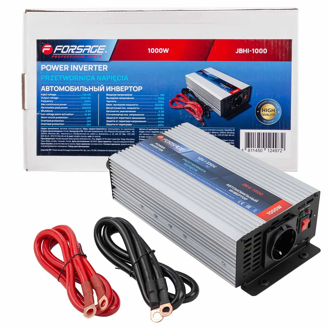 Инвертор (преобразователь напряжения) (max выход.мощность 1000Вт, подключение — клеммы под болт)