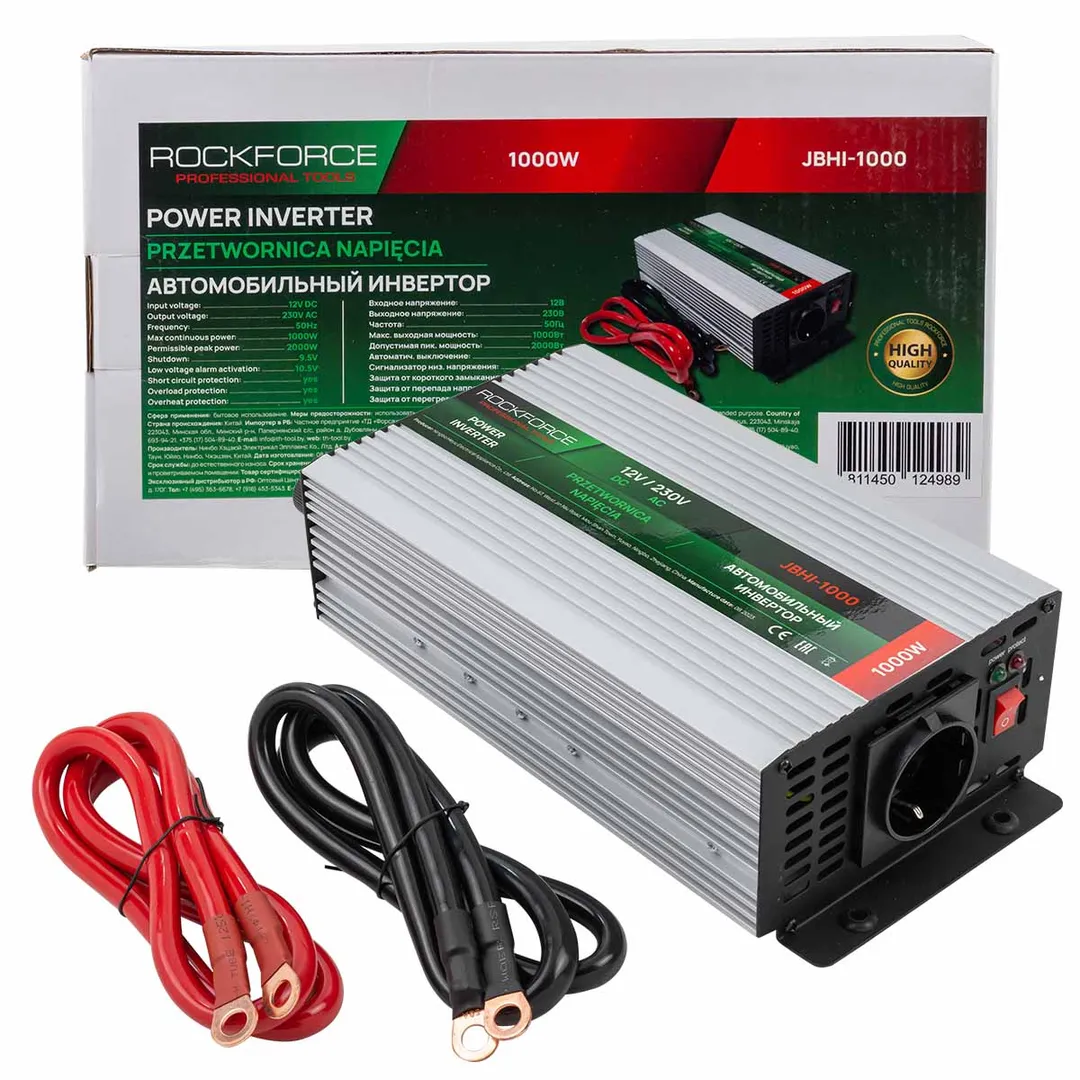 Инвертор (преобразователь напряжения) (max выход.мощность 1000Вт, подключение — клеммы под болт)