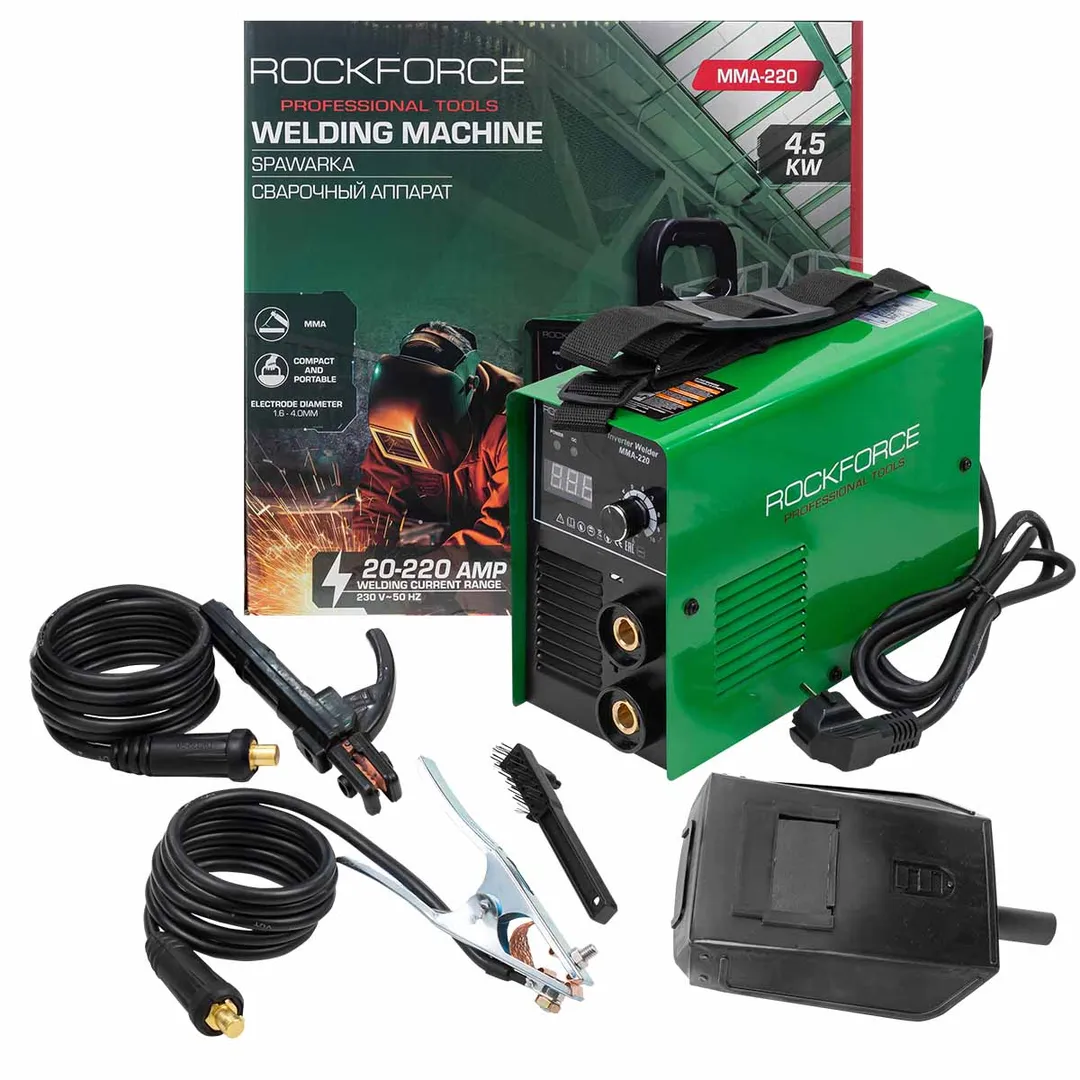 Сварочный аппарат (4.5кВт, 230В, диаметр электрода — 1.6-4мм, сварочный ток — 20-220А)