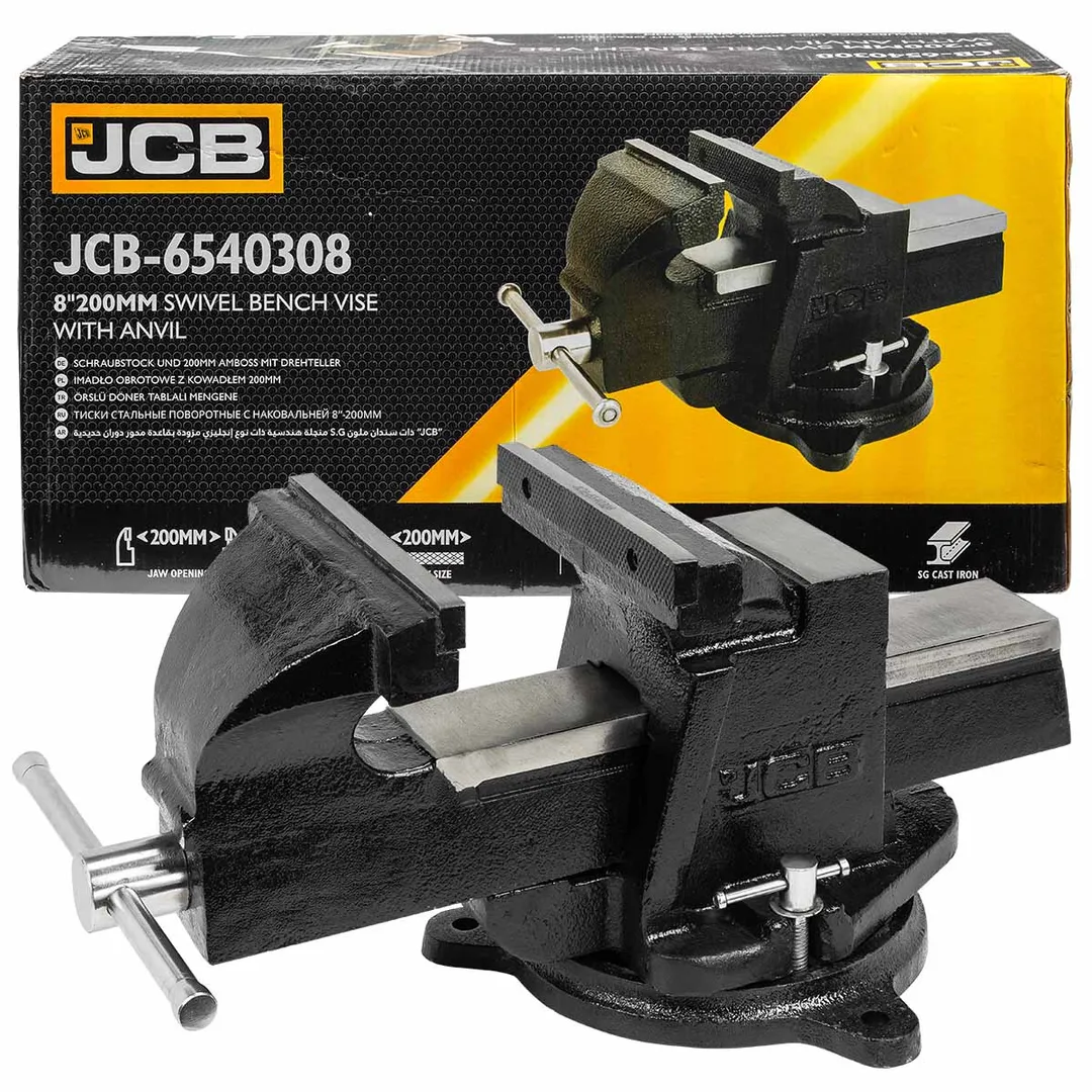 Тиски стальные поворотные с наковальней 8»-200мм