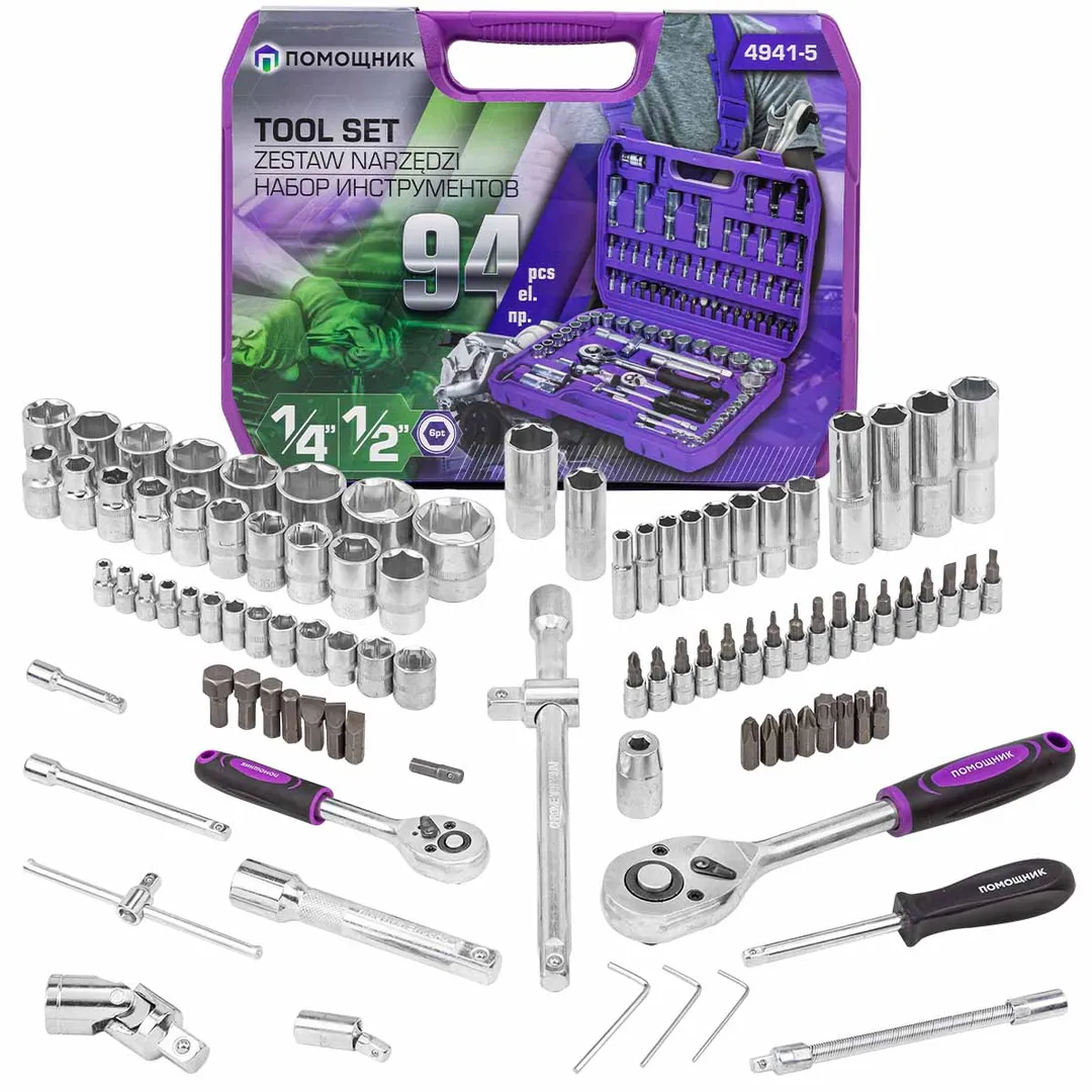 Набор инструментов 94пр. 1/4», 1/2»(6гр.) (4-32мм)