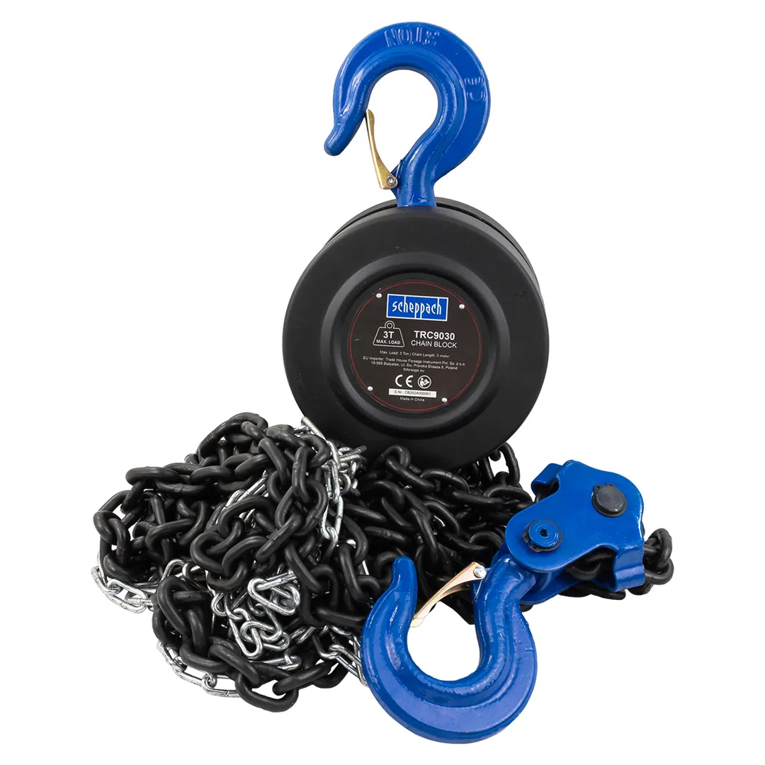 Лебедка механическая подвесная с фиксацией цепи натяжения, 3т (длина цепи — 3м)