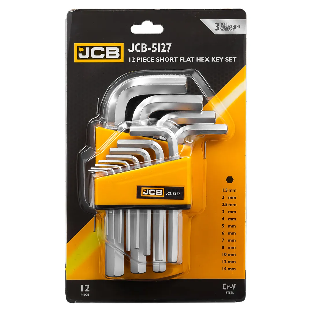 Ключи Г-образные 6-гранные, набор 12пр. (1.5, 2, 2.5, 3-8, 10, 12, 14мм)