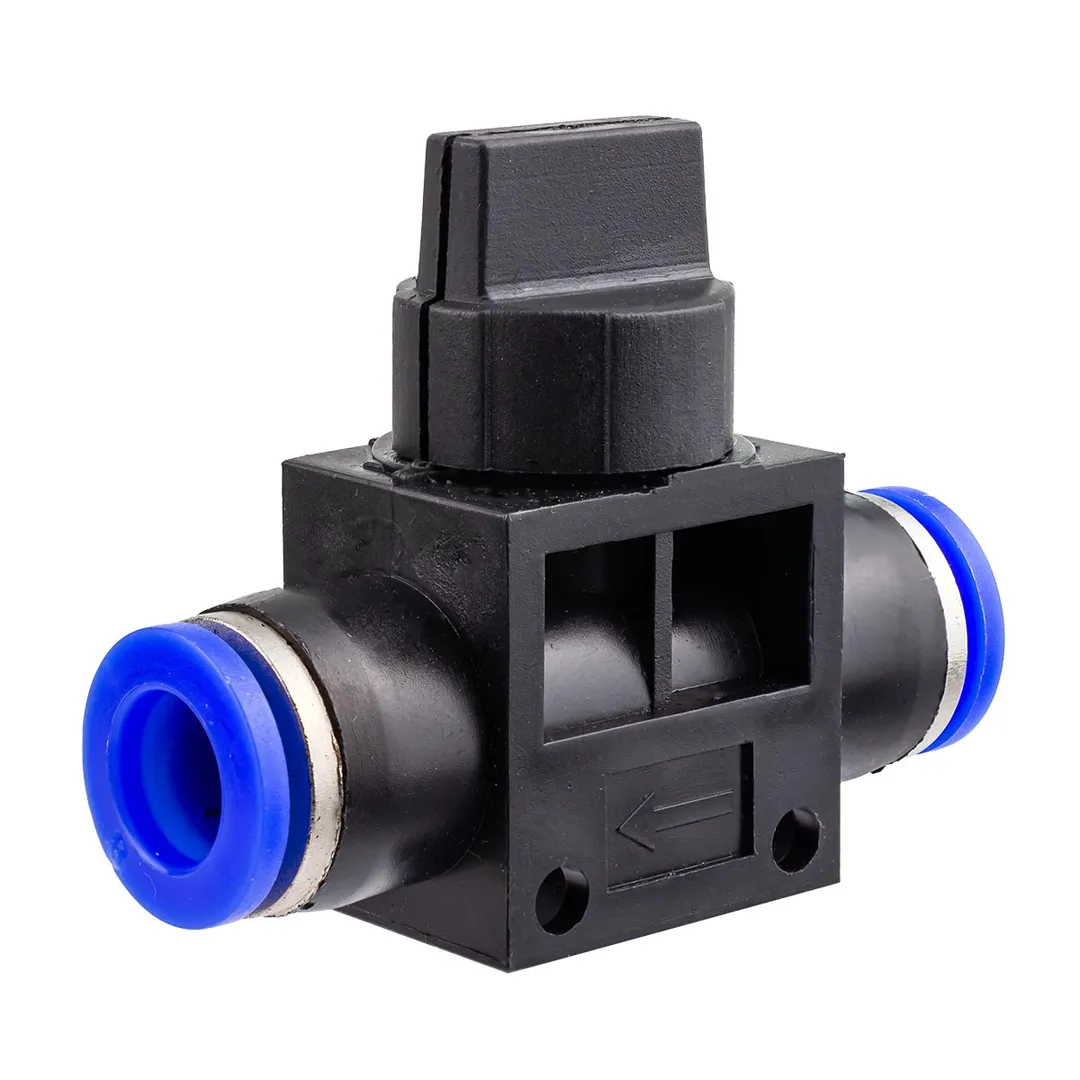 Фитинг для пластиковых трубок с краном 8×8мм