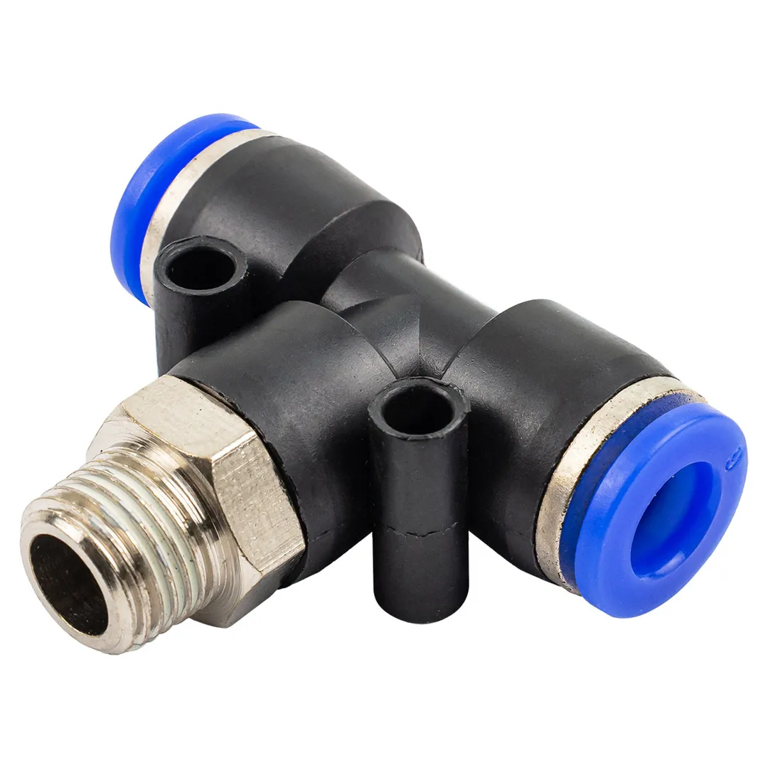 Фитинг Т-образный для пластиковых трубок 6мм с наружной резьбой 1/8»