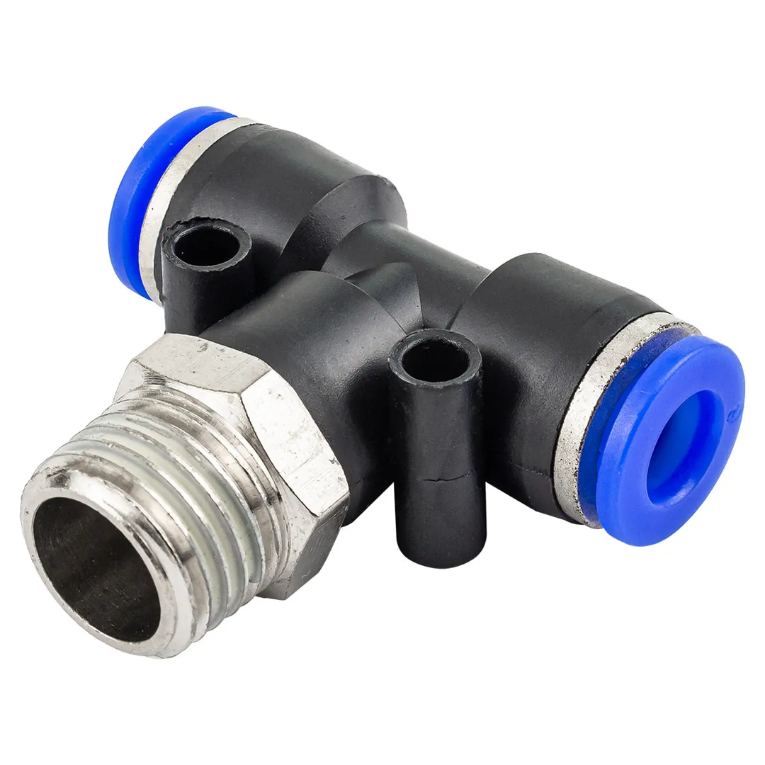 Фитинг Т-образный для пластиковых трубок 6мм с наружной резьбой 1/4»