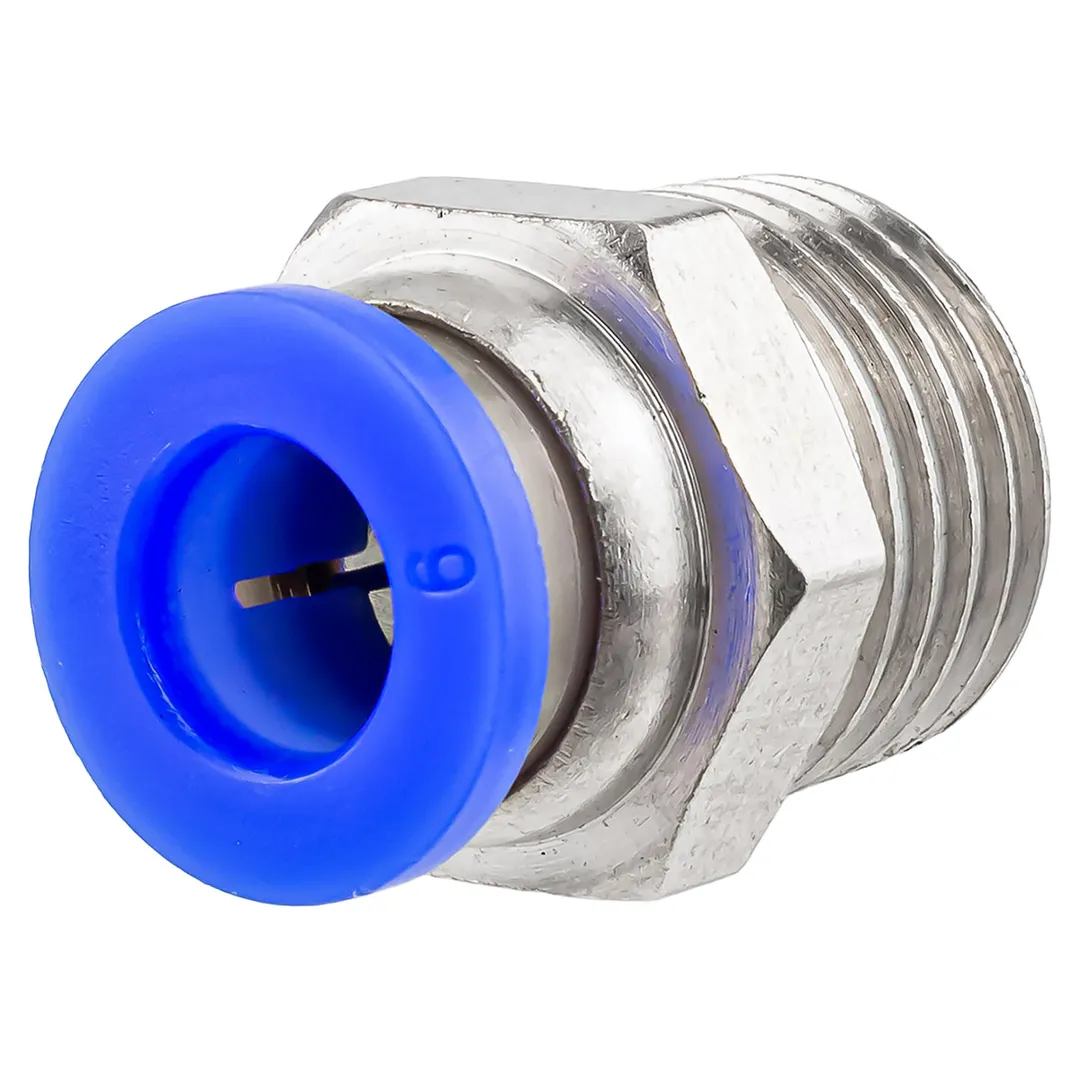 Фитинг для пластиковых трубок 6мм с наружной резьбой 1/4»