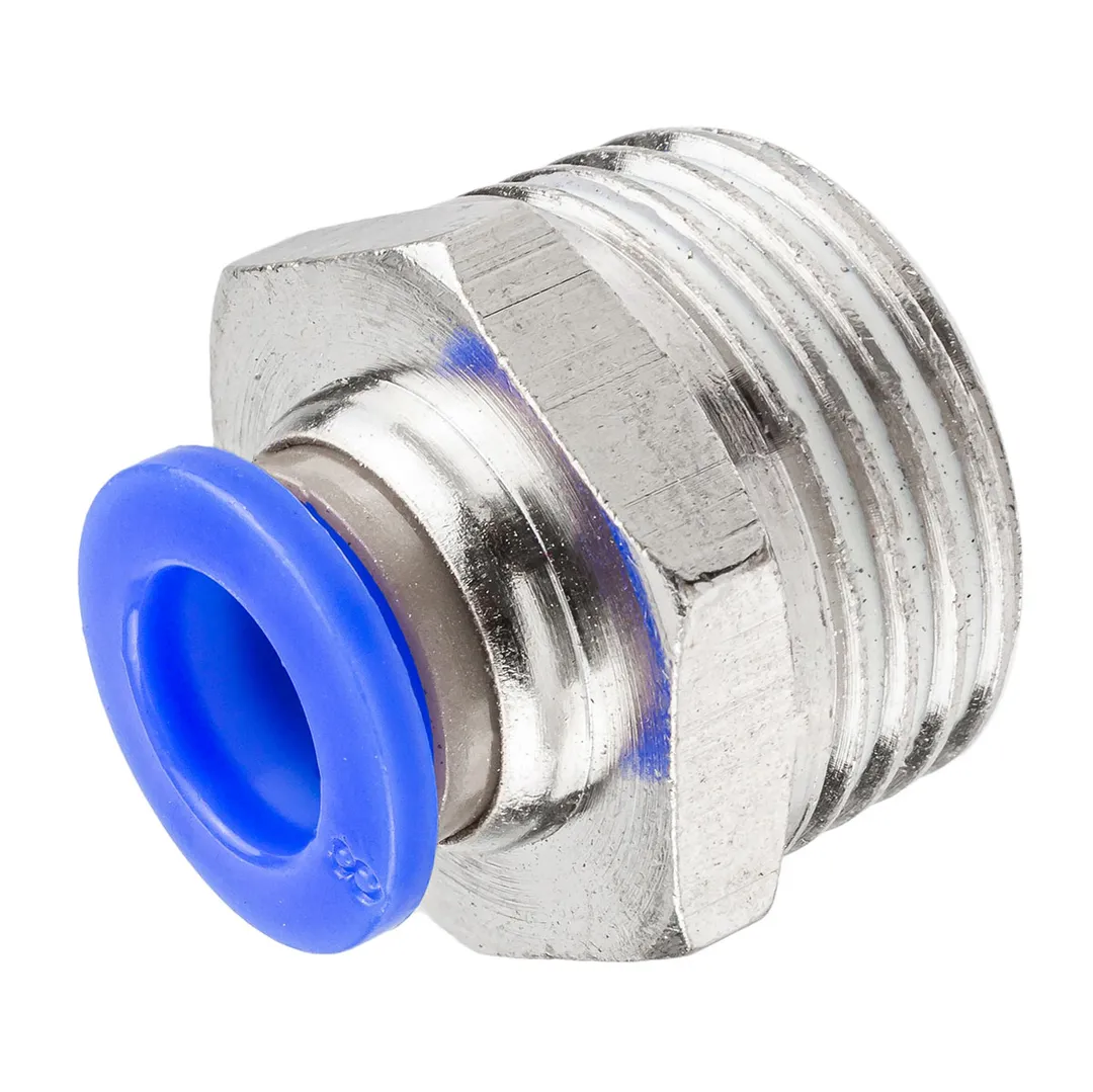 Фитинг для пластиковых трубок 8мм с наружной резьбой 1/2»