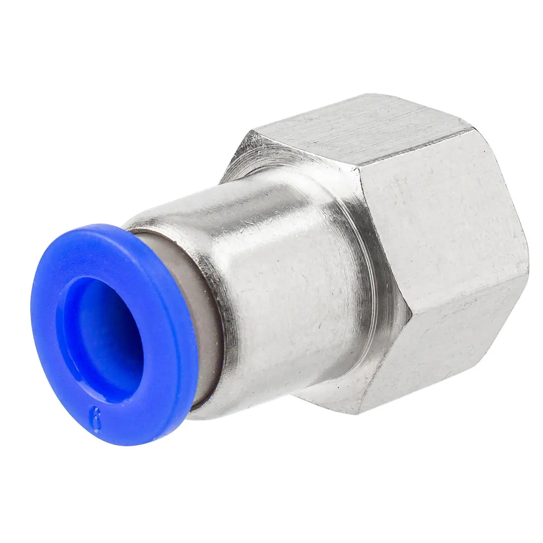 Фитинг для пластиковых трубок 6мм с внутренней резьбой 1/4»