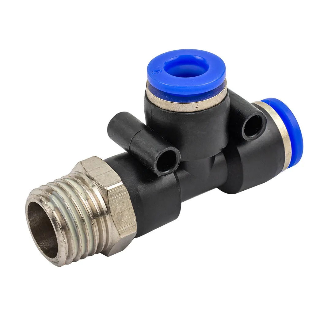 Фитинг Т-образный для пластиковых трубок 6мм с наружной резьбой 1/4»