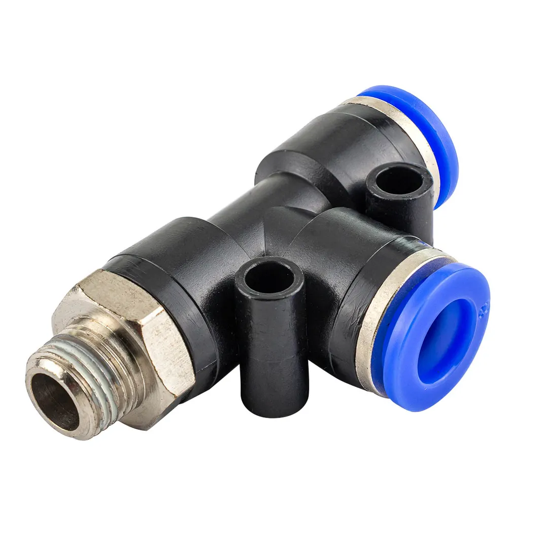 Фитинг Т-образный для пластиковых трубок 8мм с наружной резьбой 1/8»