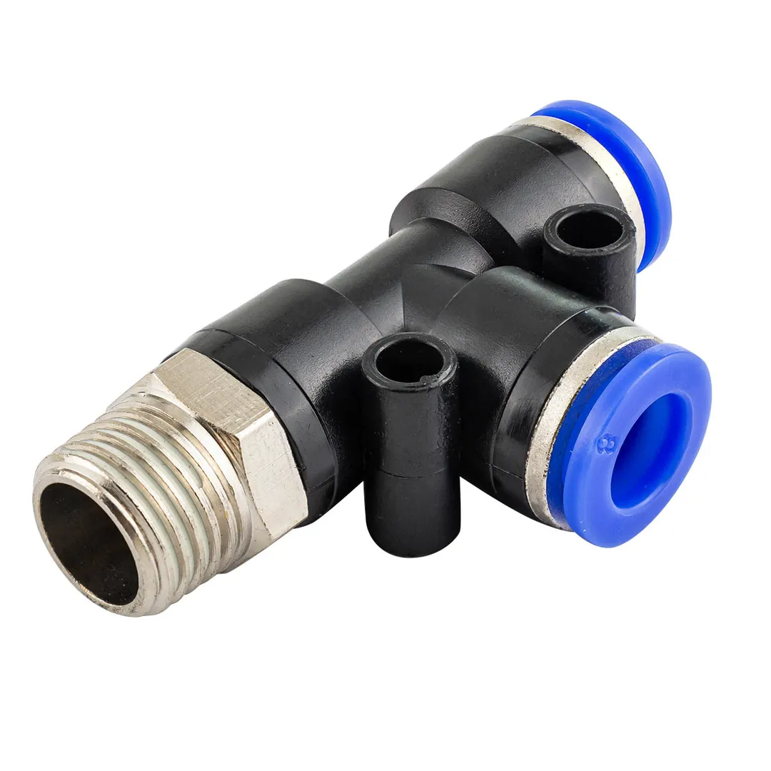 Фитинг Т-образный для пластиковых трубок 8мм с наружной резьбой 1/4»