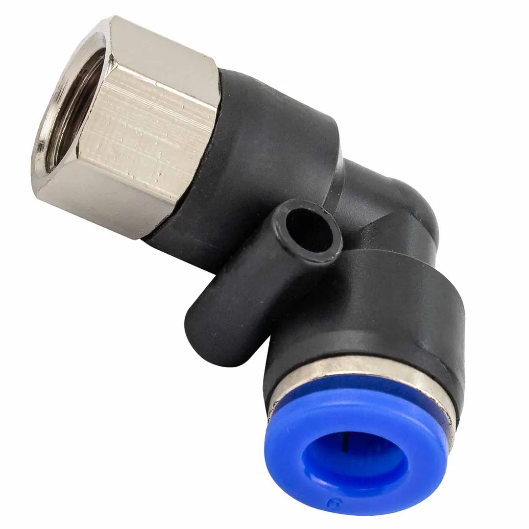 Фитинг угловой для пластиковых трубок 6мм с наружной резьбой 1/8»