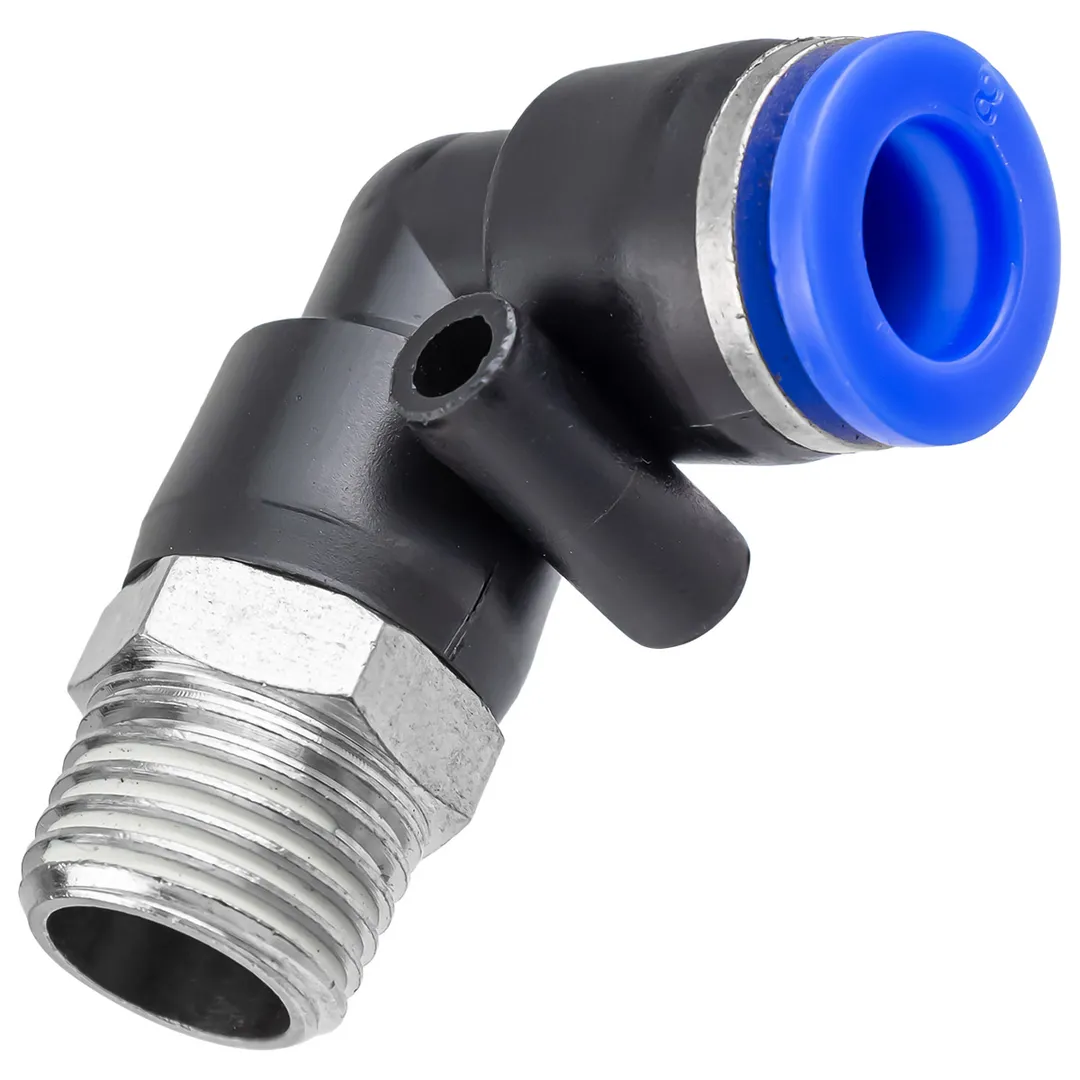 Фитинг угловой для пластиковых трубок 8мм с наружной резьбой 1/4»