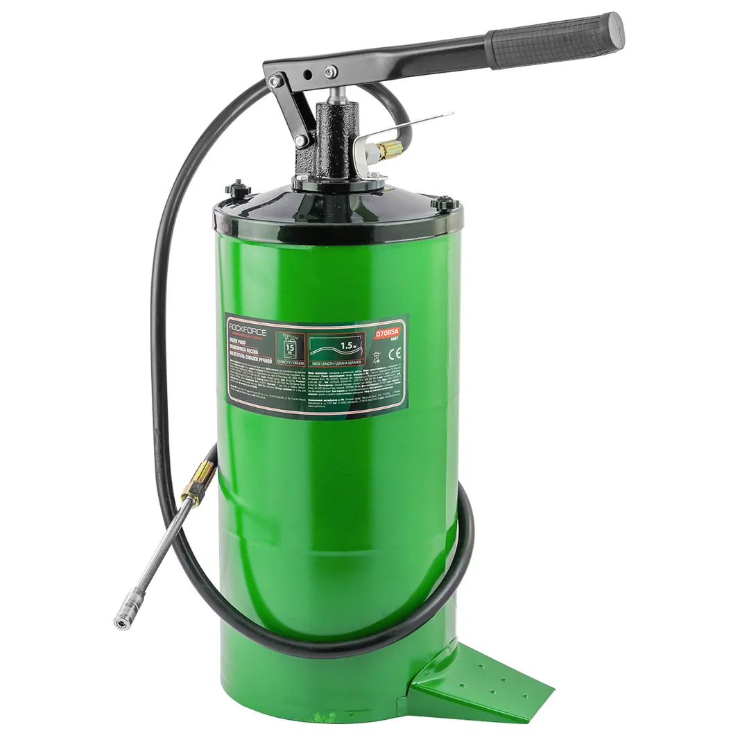 Нагнетатель смазки ручной, 15кг (длина шланга 1.5, внутр.Ø 210мм, внутр. высота 410мм)