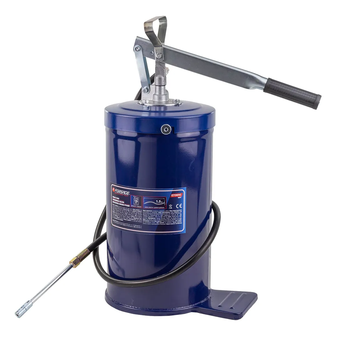Нагнетатель смазки ручной, 16кг (длина шланга 1.5, внутр.Ø 225мм, внутр. высота 390мм)