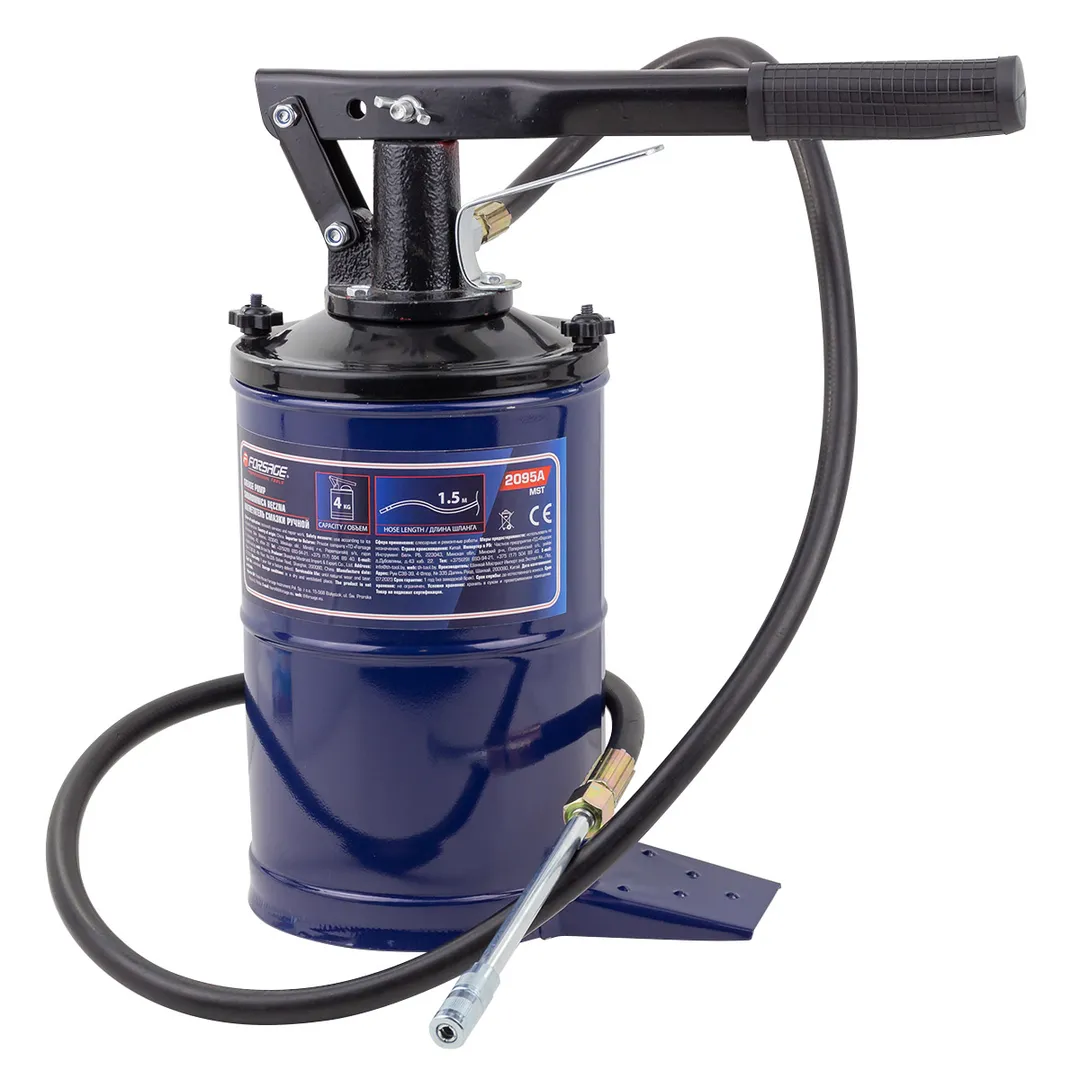 Нагнетатель смазки ручной, 4кг (длина шланга 1.5, внутр.Ø 155мм, внутр. высота 230мм)