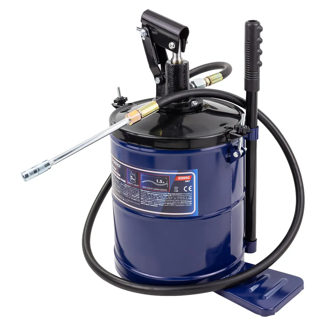 Нагнетатель смазки ручной, 5кг (длина шланга 1.5, внутр.Ø 210мм, внутр. высота 220мм)