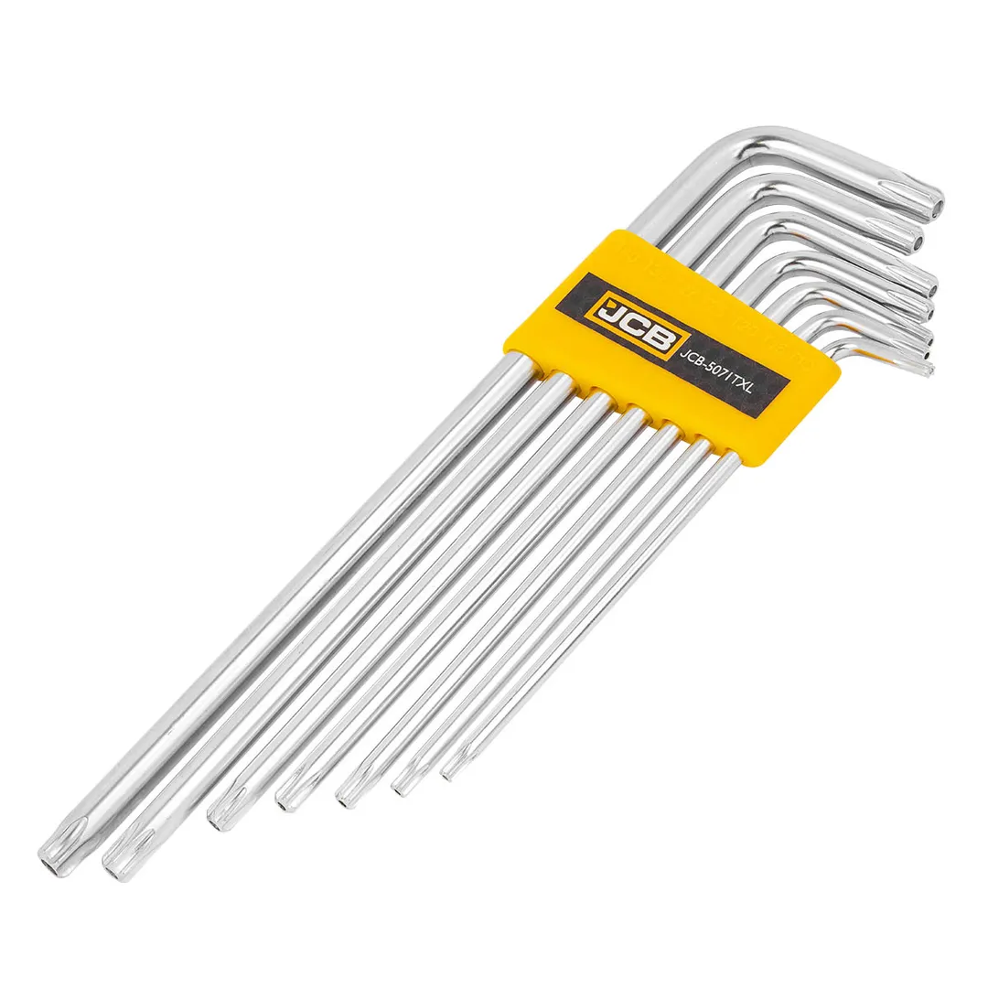 Ключи Г-образные TORX экстра длинные, набор 7пр. (Т10Н, Т15Н, Т20Н, Т25Н, Т27Н, Т30Н, Т40Н-с отверстием)
