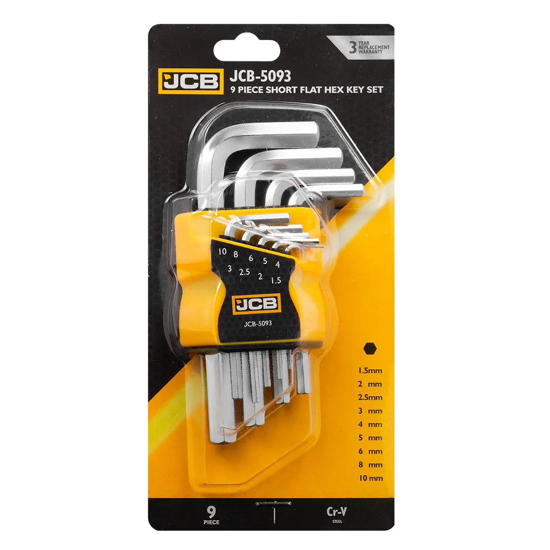 Ключи Г-образные 6-гранные, набор 9пр. (1.5, 2, 2.5, 3-6, 8, 10мм)