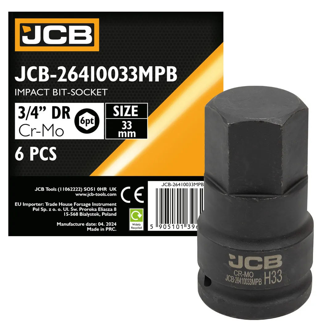 Головка-бита ударная 6-гранная 3/4», 33мм