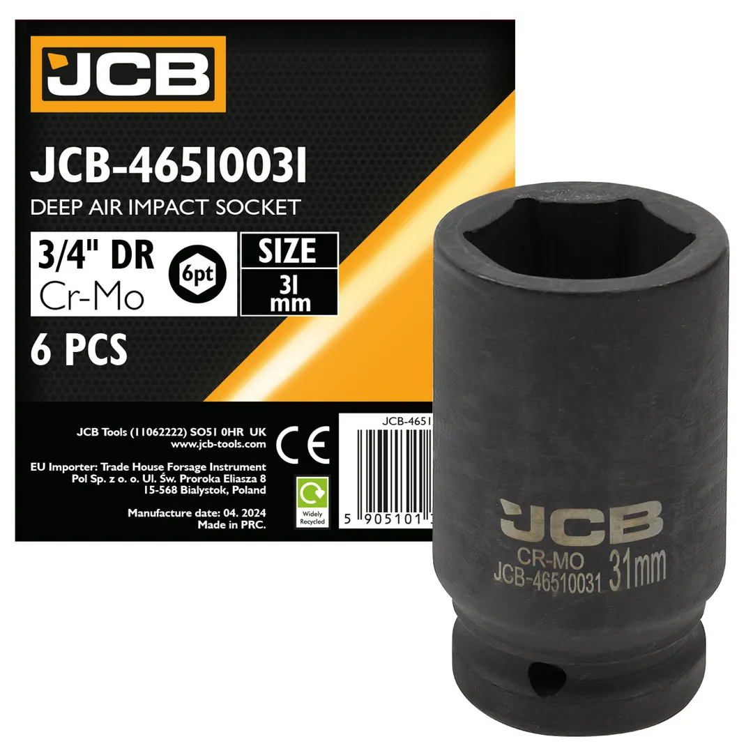 Головка ударная глубокая 31мм (6гр.), 3/4»