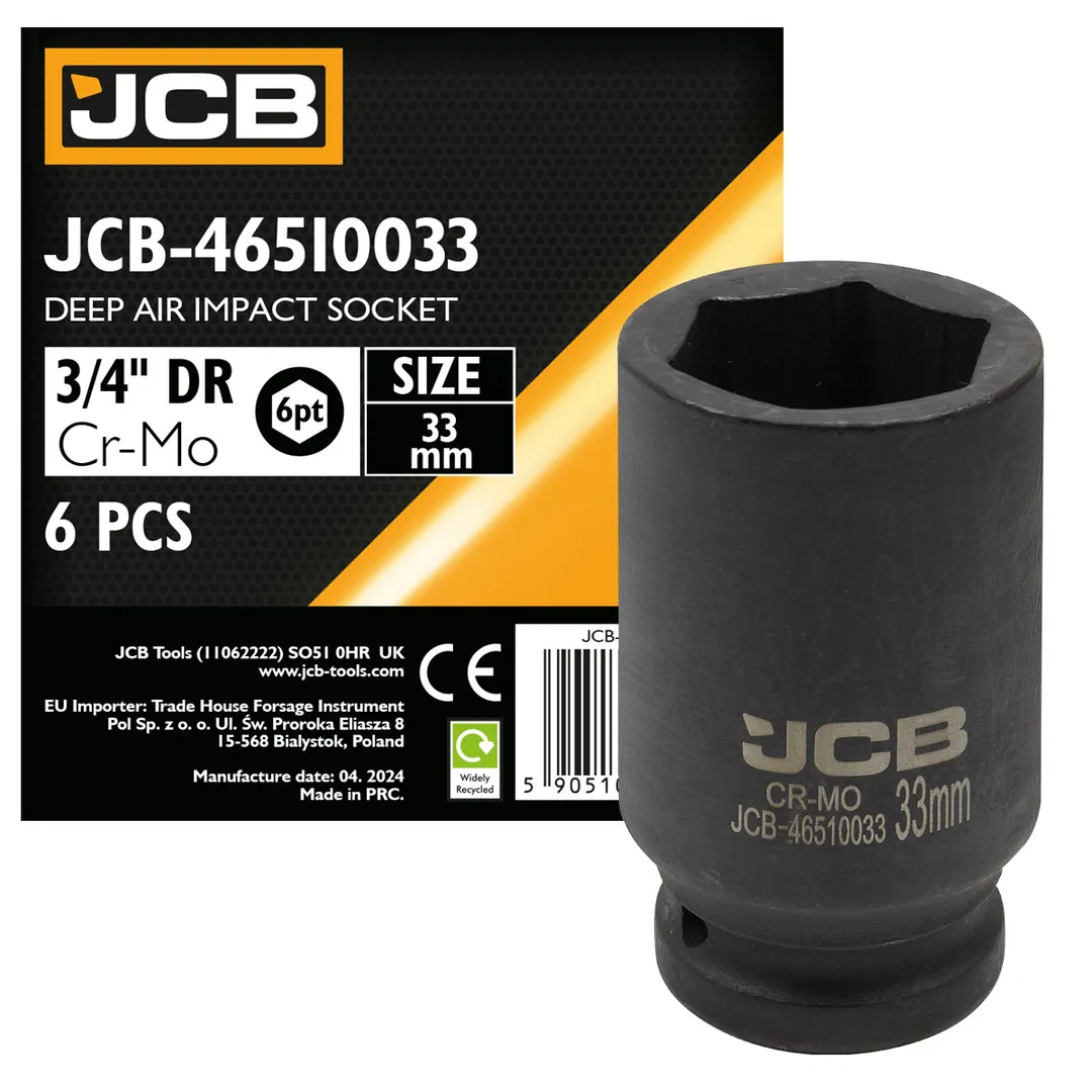 Головка ударная глубокая 33мм (6гр.), 3/4»