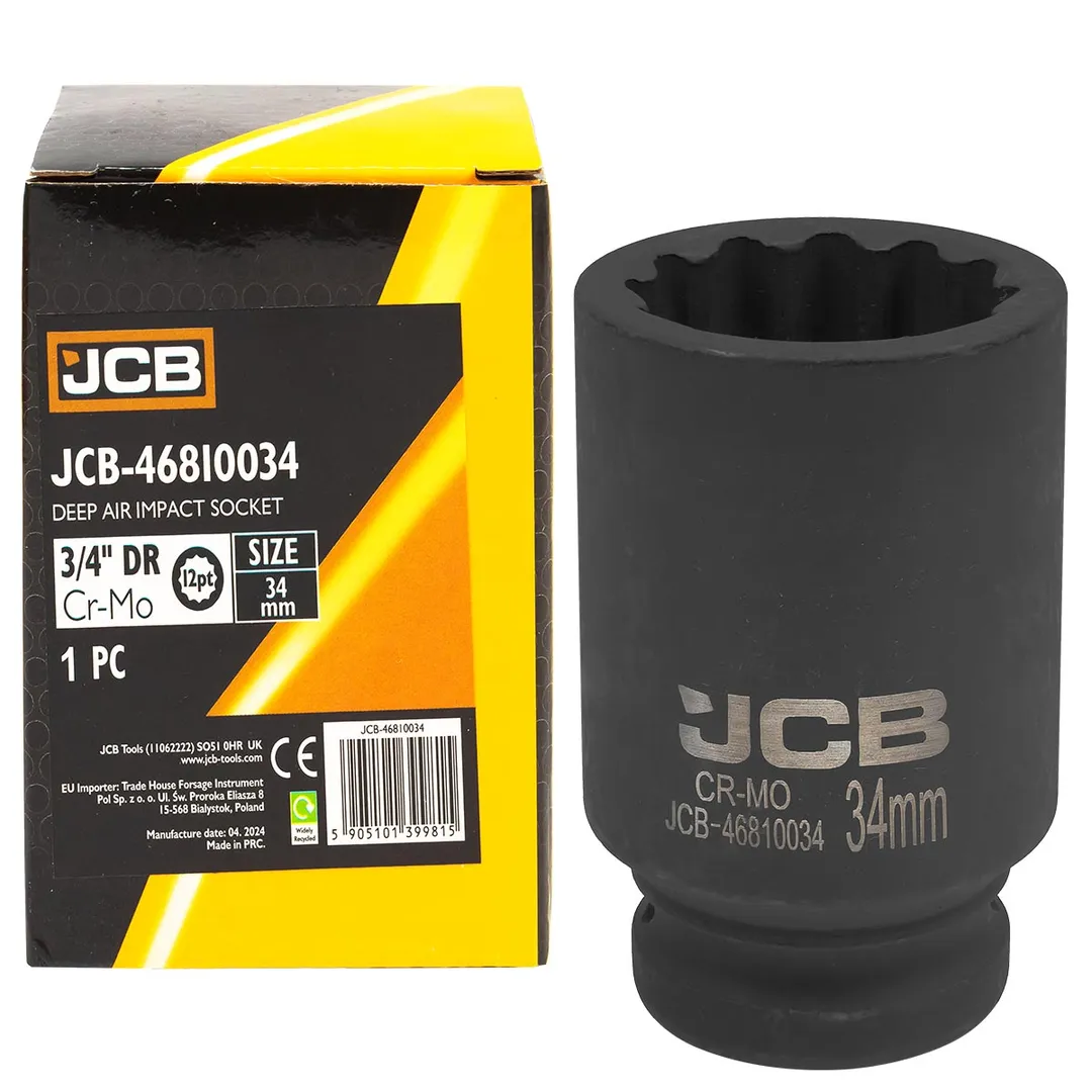 Головка ударная глубокая 34мм (12гр.), 3/4»