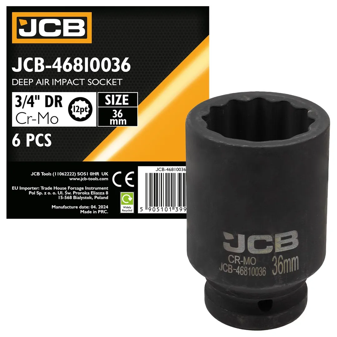 Головка ударная глубокая 36мм (12гр.), 3/4»