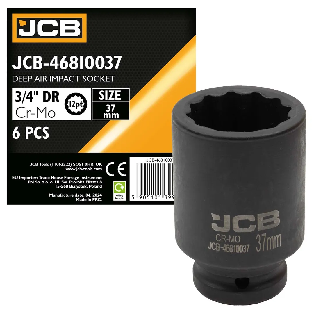 Головка ударная глубокая 37мм (12гр.), 3/4»