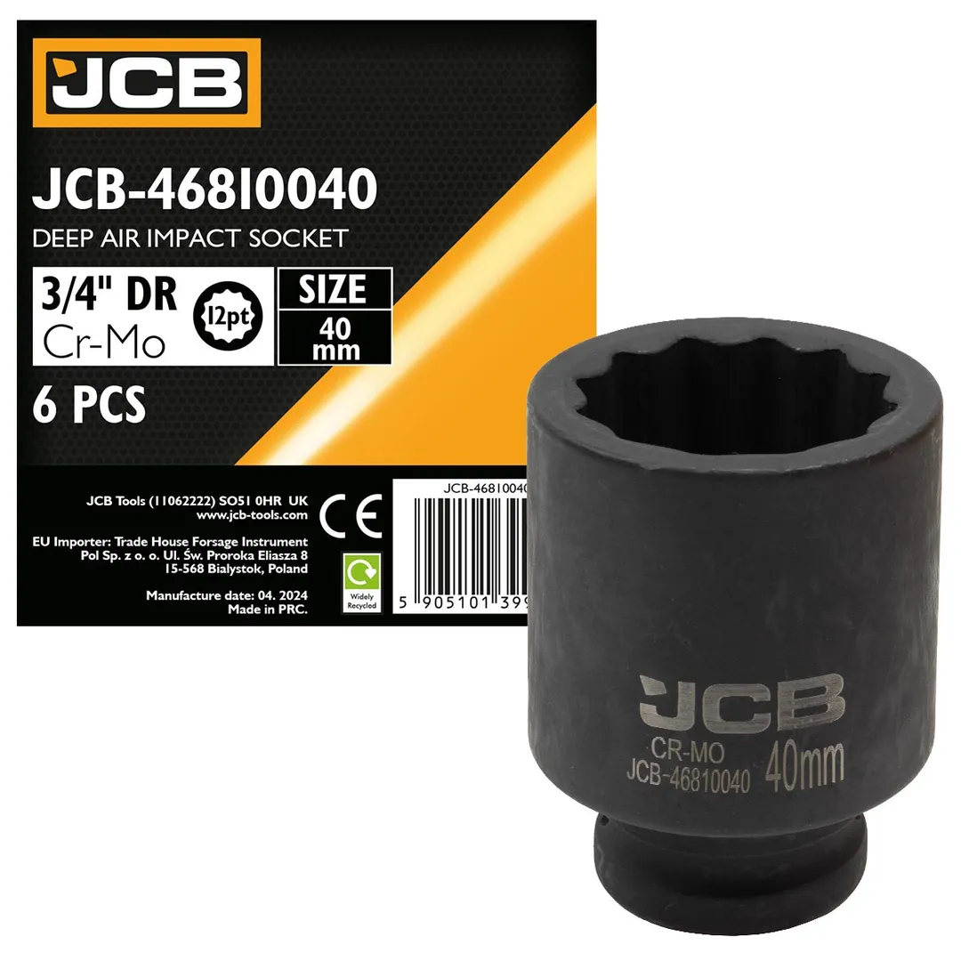 Головка ударная глубокая 40мм (12гр.), 3/4»