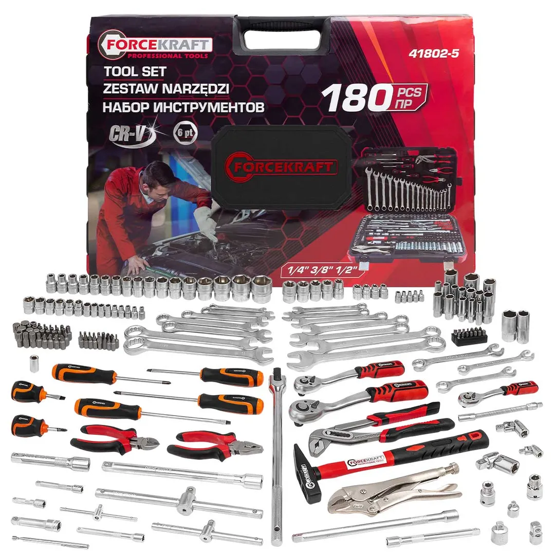 Набор инструментов в пластиковом кейсе (180 пр.)