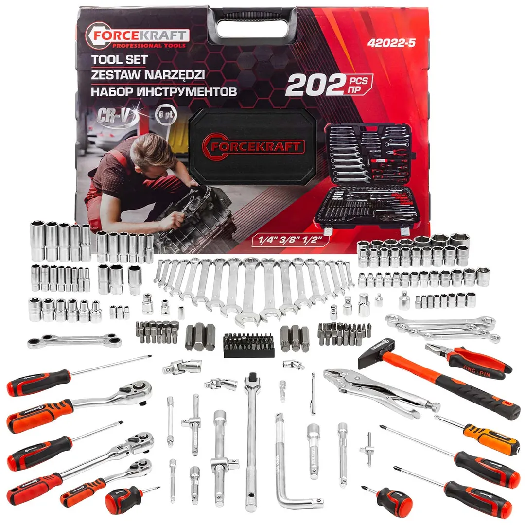 Набор инструментов в пластиковом кейсе (202 пр.)