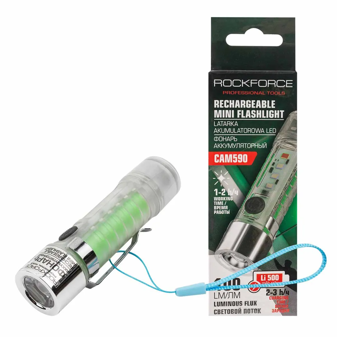 Фонарь аккумуляторный 500мАч, 100лм