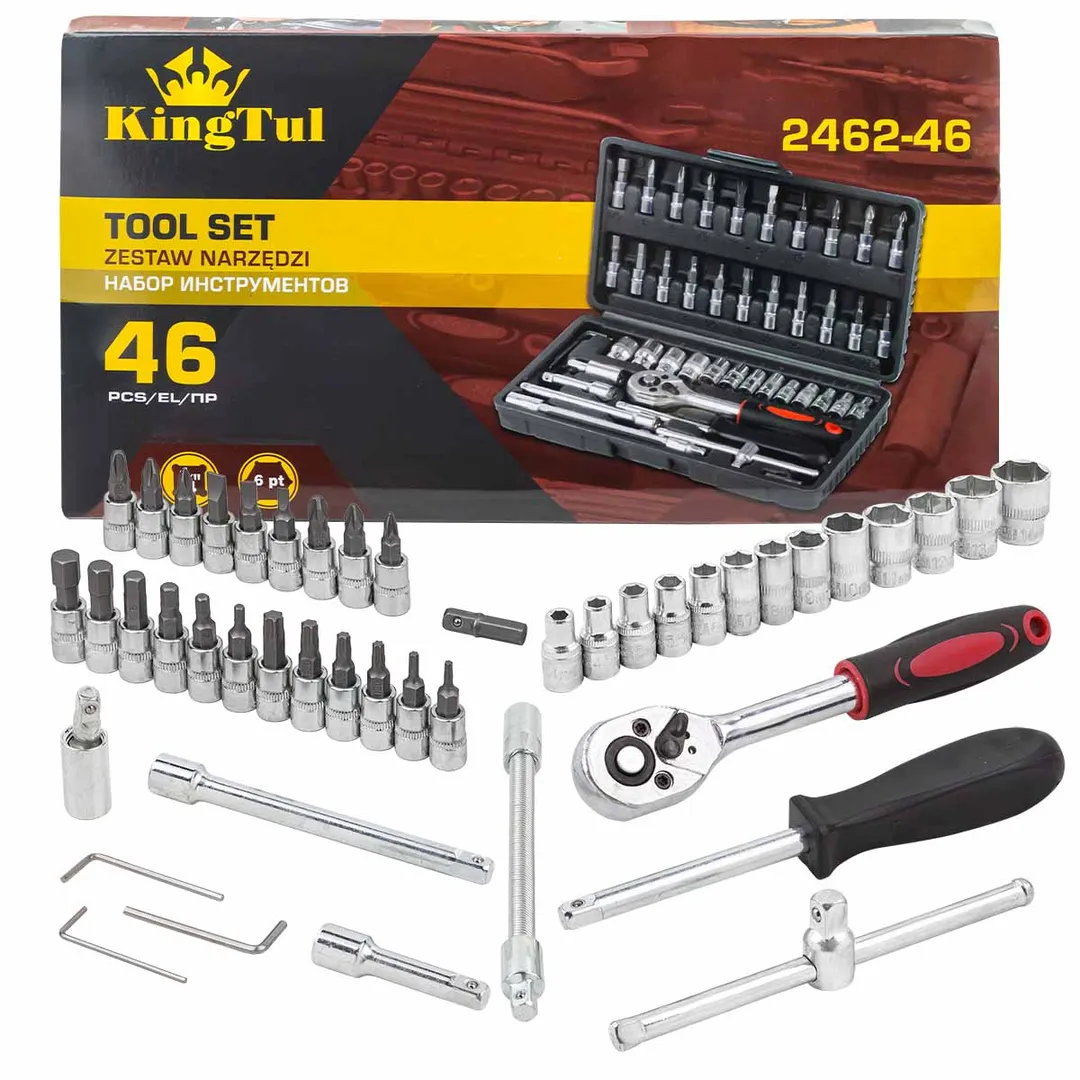 Набор инструмента 46пр. 1/4»(6-гран.)(4-14мм)