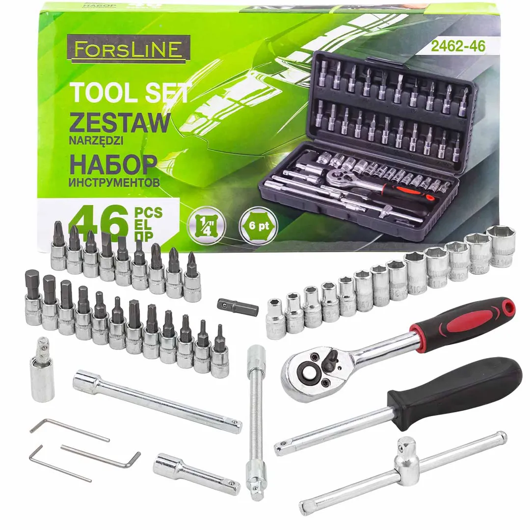 Набор инструмента 46пр. 1/4»(6-гран.)(4-14мм)
