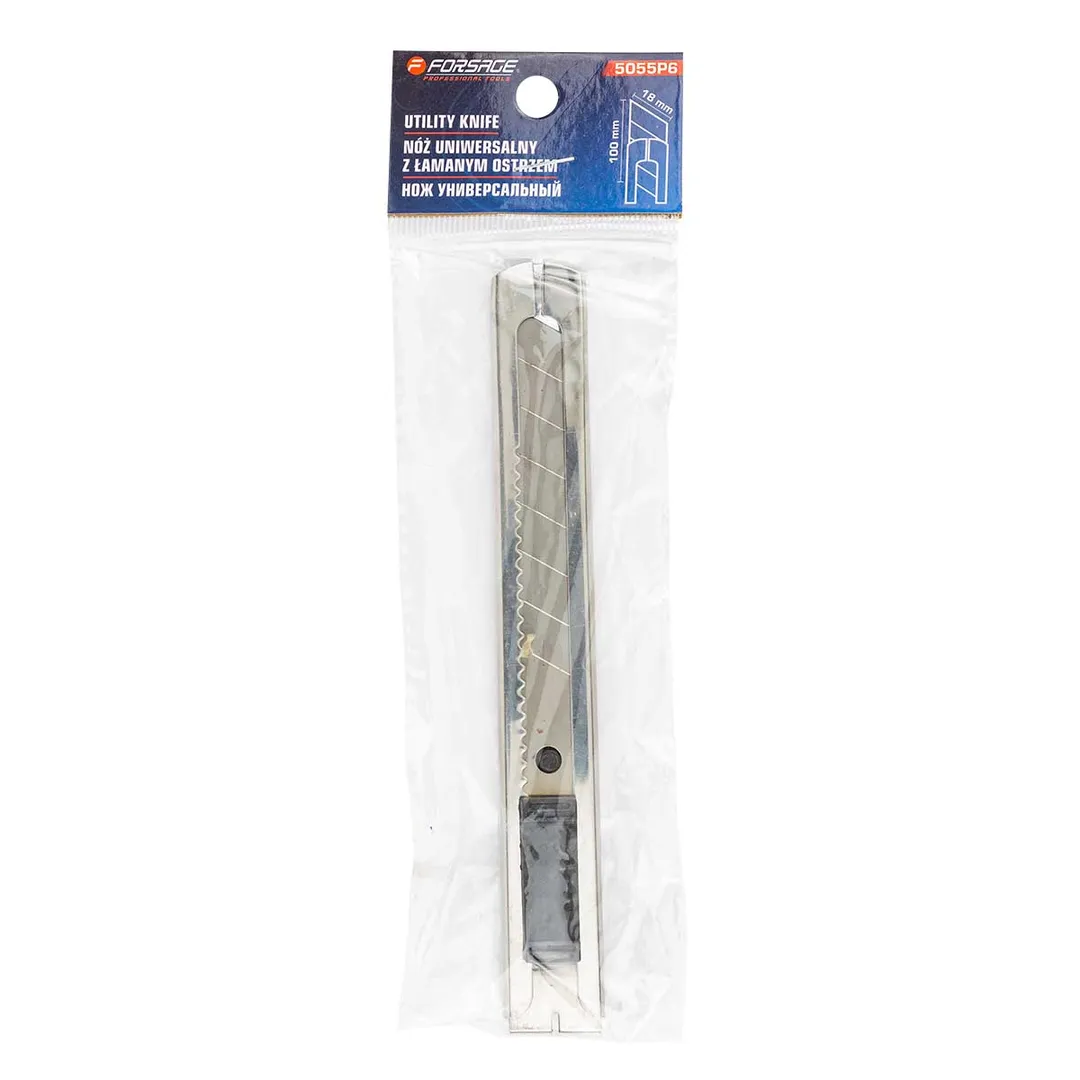 Нож канцелярский универсальный (L — 155мм, ширина лезвия 18мм)