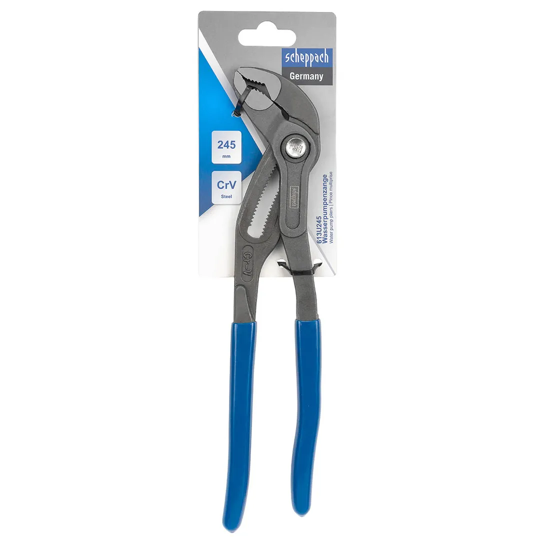 Пассатижи переставные сантехнические с кнопкой фиксации Cr-V 245мм, на блистере