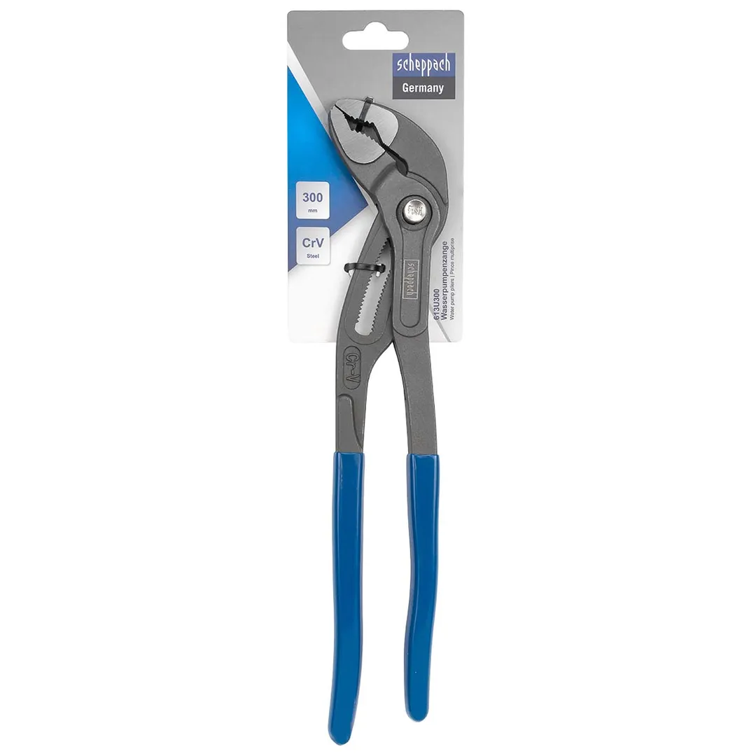 Пассатижи переставные сантехнические с кнопкой фиксации Cr-V 300мм, на блистере