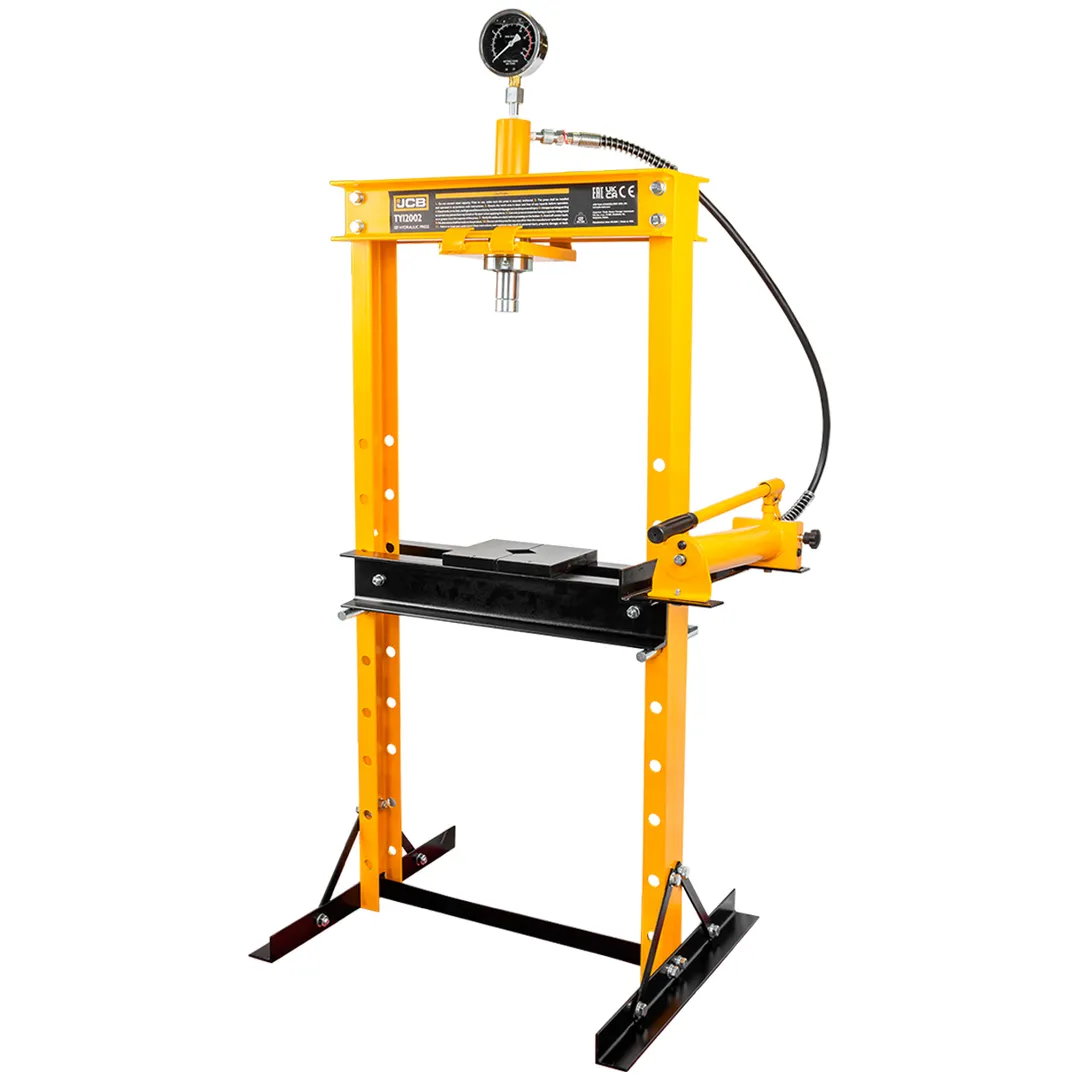 Пресс гидравлический с манометром напольный 12т, (раб. высота 10-920мм, раб. ширина: 500мм, ход штока:175мм)