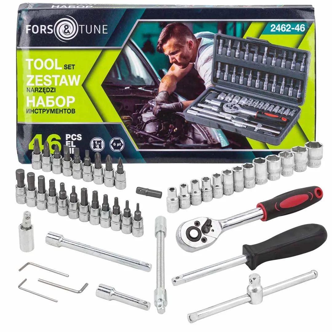 Набор инструмента 46пр. 1/4»(6-гран.)(4-14мм)