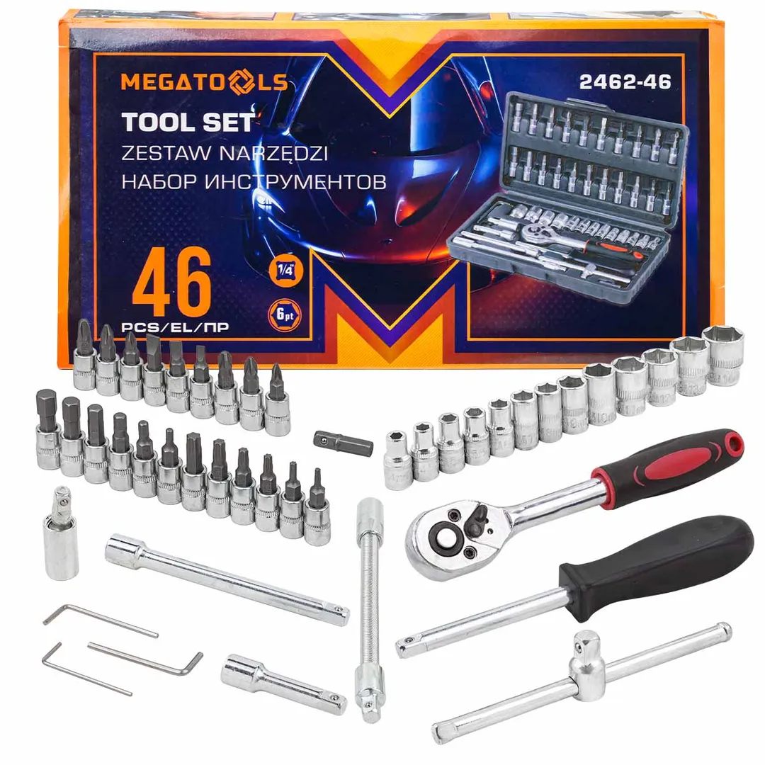 Набор инструмента 46пр. 1/4»(6-гран.)(4-14мм)