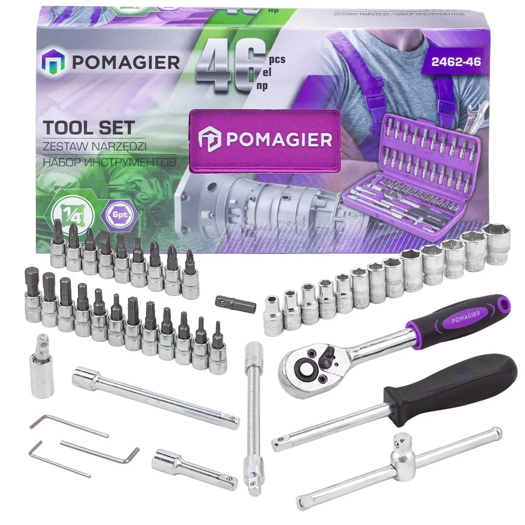 Набор инструмента 46пр. 1/4»(6-гран.)(4-14мм)
