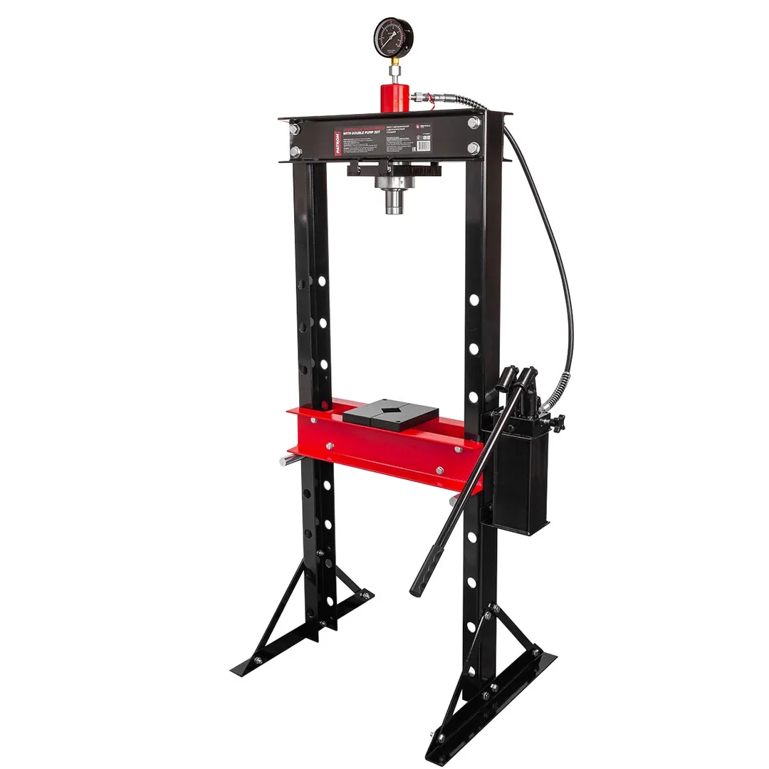 Пресс гидравлический с двухскоростной станцией, 20т (раб. высота:0-1040мм, раб. ширина: 490мм, ход штока: 190мм)