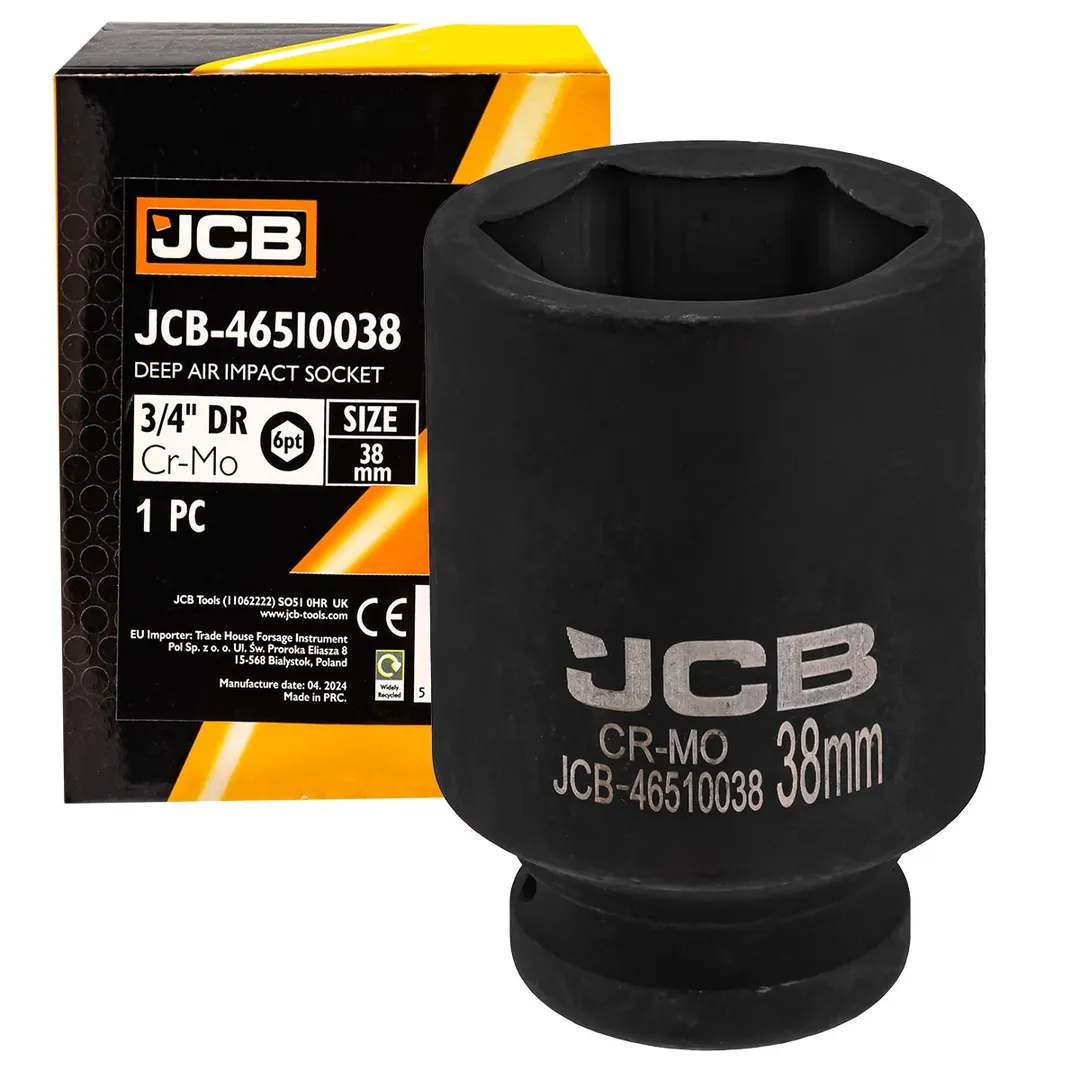 Головка ударная глубокая 38мм (6гр.), 3/4»