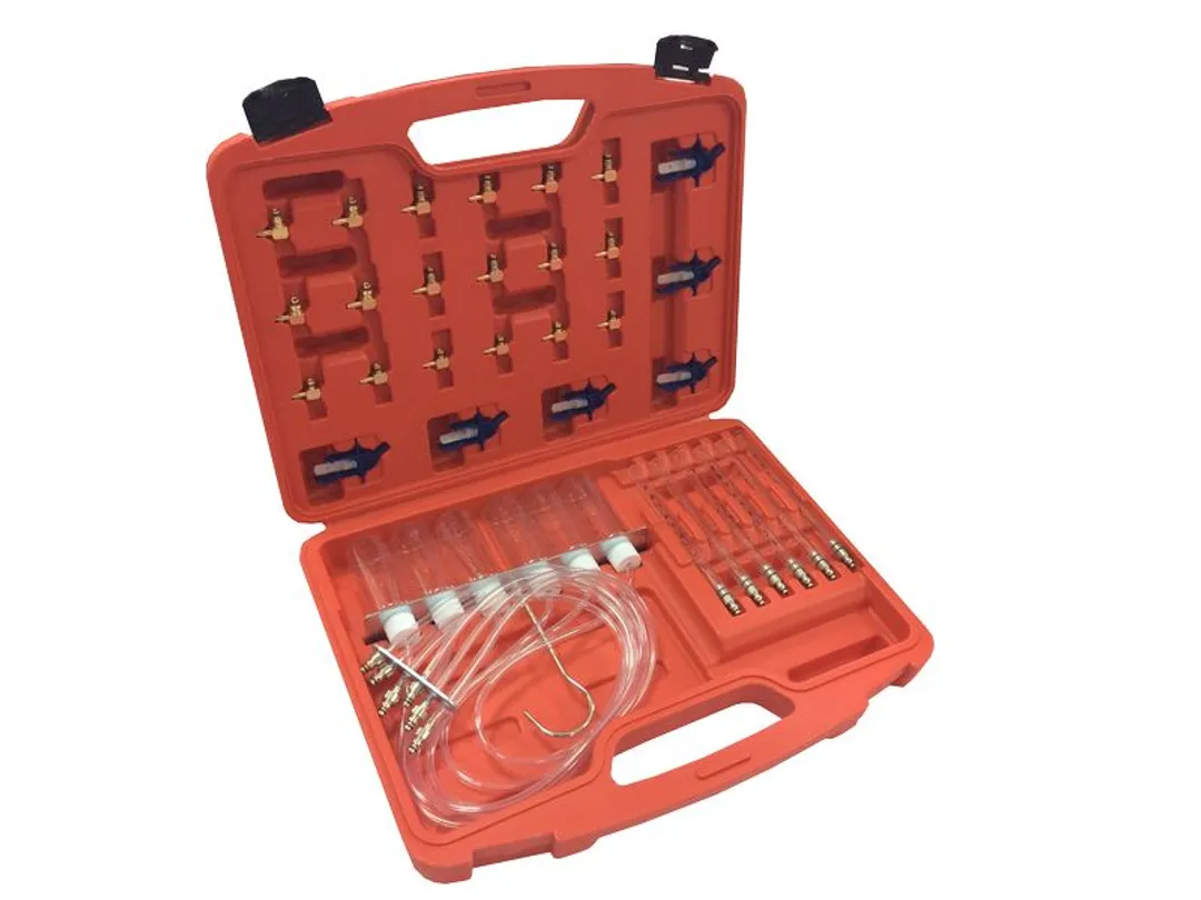 Тестер обратки дизельных форсунок системы Common Raill с комплектом адаптеров, в кейсе