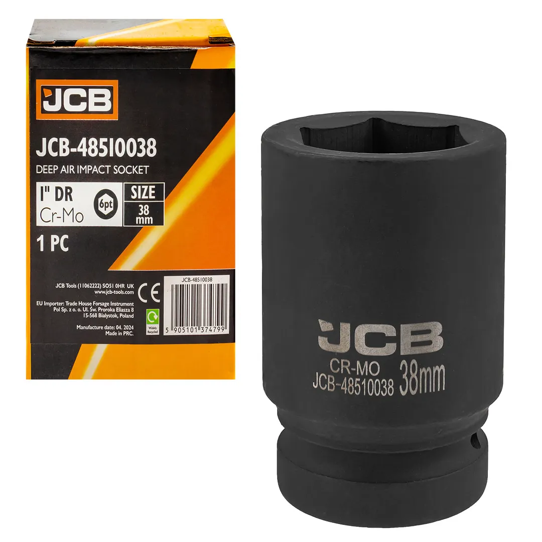 Головка ударная глубокая 38мм (6гр.), 1»