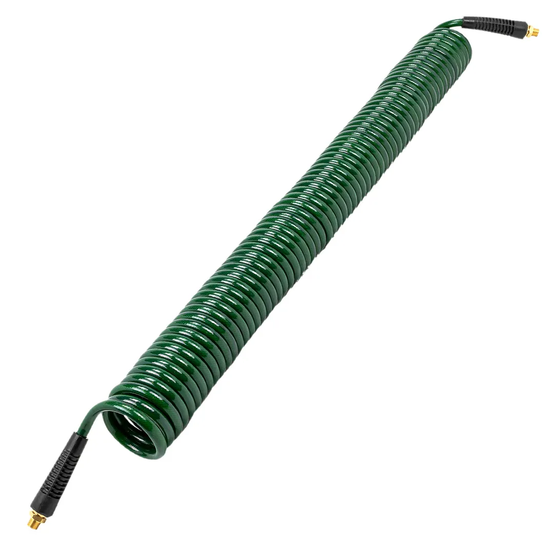 Шланг витой полиуретановый 8мм х 12мм х 15м с резьбовыми наконечниками 1/4»(max давление 15бар, раб. t от -20 до +60°С)