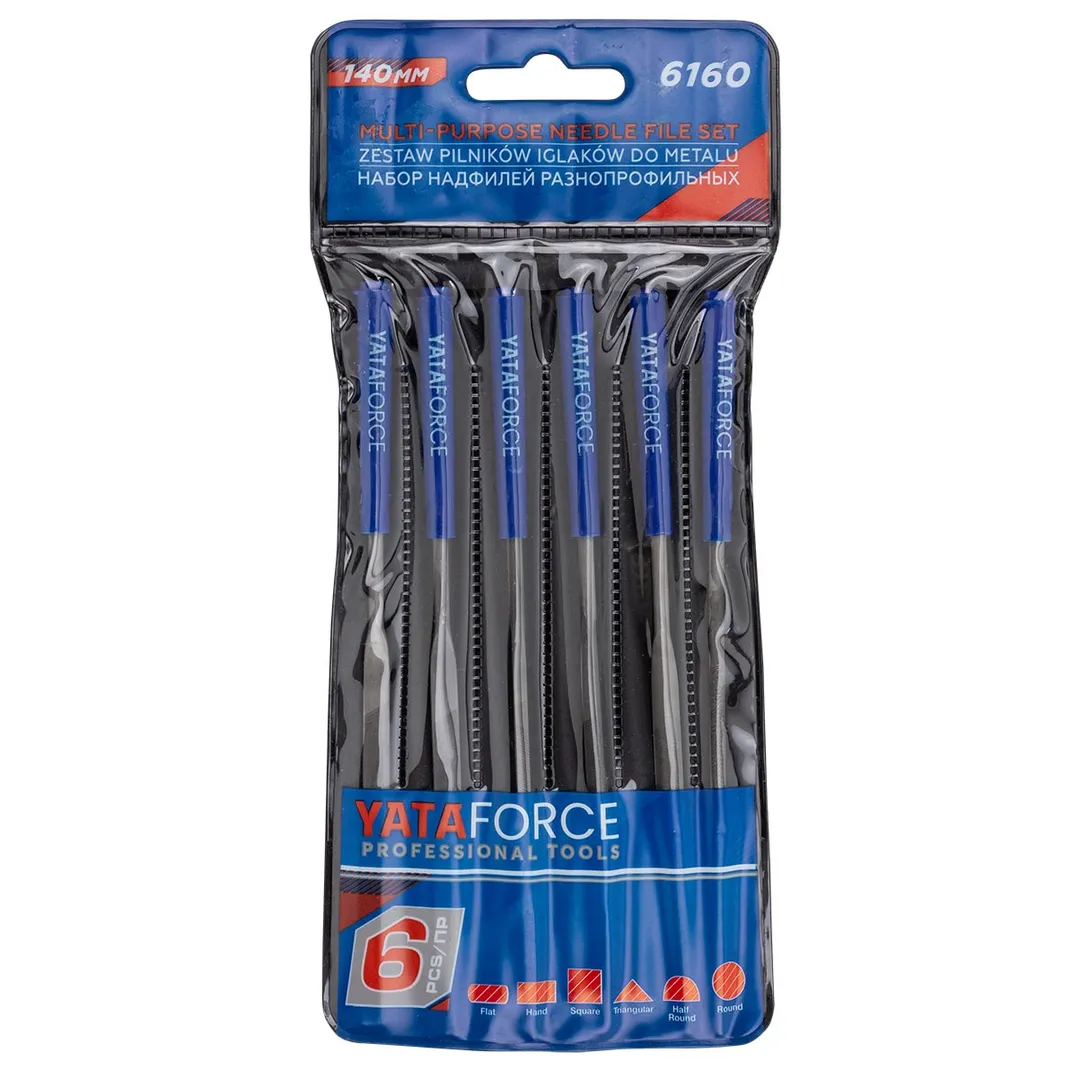 Набор надфилей разнопрофильных 6пр.(L-140мм,Ø3мм),в блистере